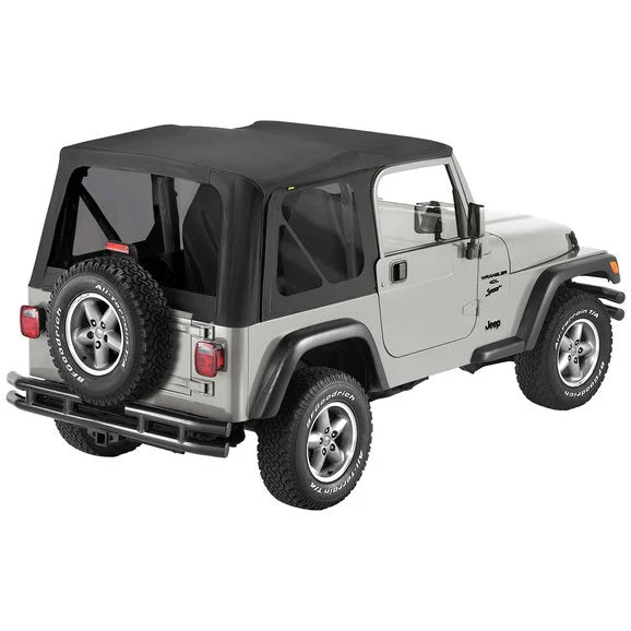 Load image into Gallery viewer, Bestop 79141-35 Sailcloth Replace-a-top Soft Top with Tinted Windows in Black Diamond for 97-06 Jeep Wrangler TJ
