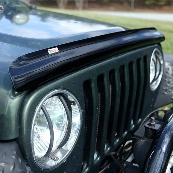 Load image into Gallery viewer, Rugged Ridge 11350.01 Wraparound Bug Deflector in Smoke for 87-06 Jeep Wrangler YJ &amp; TJ
