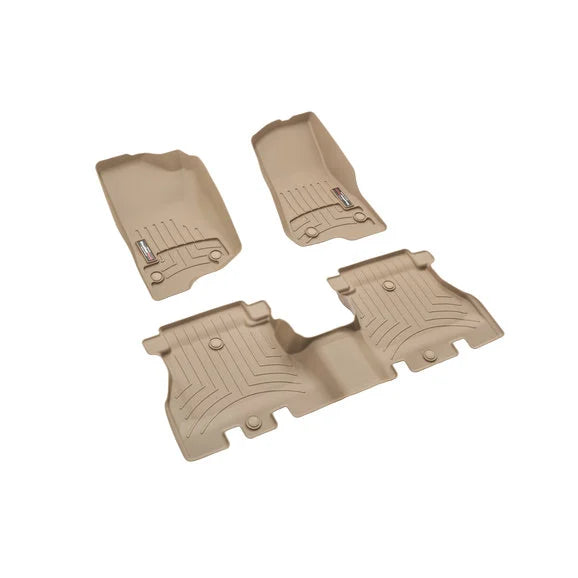 Load image into Gallery viewer, WeatherTech 451313-1-2 DigitalFit Front &amp; Rear FloorLiners in Tan for 2018 Jeep Wrangler Unlimited JL
