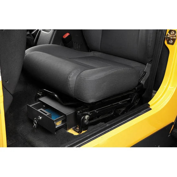 Bestop 42641-01 Locking Under Seat Storage Box in Textured Black for 97-06 Jeep Wrangler TJ & Unlimited