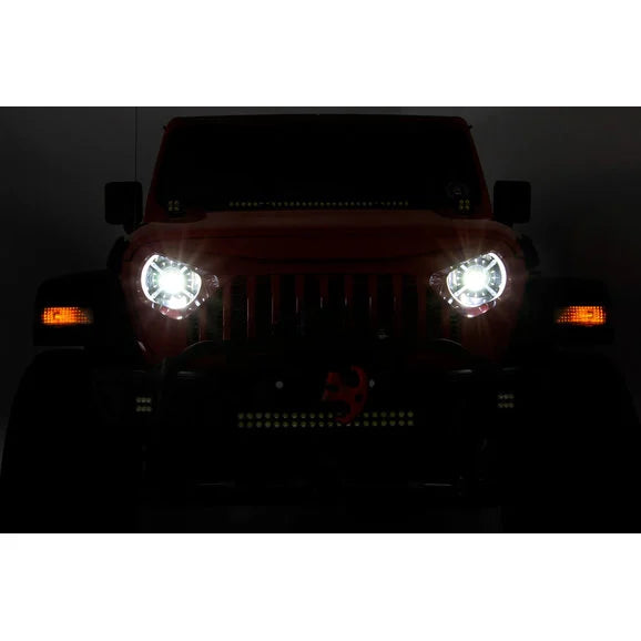 Load image into Gallery viewer, Rough Country RCH5300 9 Inch LED Halo Projector Headlights for 18-24 Jeep Wrangler JL &amp; 20-24 Gladiator JT
