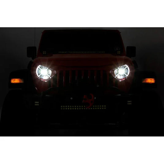 Rough Country RCH5300 9 Inch LED Halo Projector Headlights for 18-24 Jeep Wrangler JL & 20-24 Gladiator JT