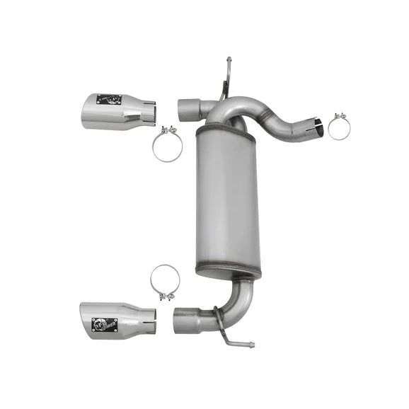 Load image into Gallery viewer, aFe Power 49-48061-P Rebel Series 2.5&quot; 409 Stainless Steel Axle-Back Exhaust System- Polished for 07-18 Jeep Wrangler JK
