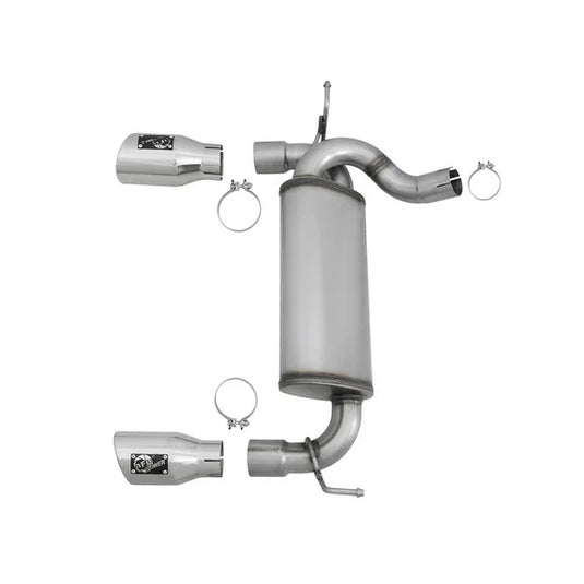 aFe Power 49-48061-P Rebel Series 2.5" 409 Stainless Steel Axle-Back Exhaust System- Polished for 07-18 Jeep Wrangler JK