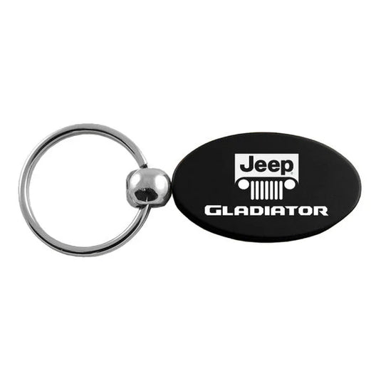 Automotive Gold Aluminum Jeep Logo Gladiator Oval Keychain