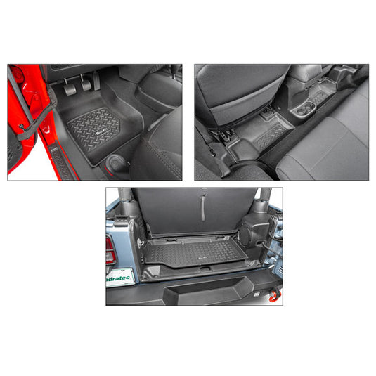 Quadratec Tru-Fit® Floor Liner Triple Combo for 07-18 Jeep Wrangler JK 2-Door