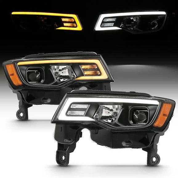 Load image into Gallery viewer, Anzo USA 111418 Projector Switchback LED Plank Style Headlights with for 17-22 Jeep Grand Cherokee WK
