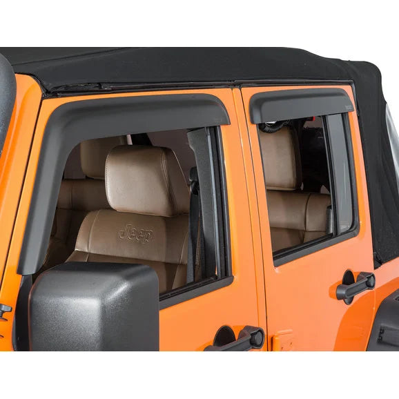 Load image into Gallery viewer, Rugged Ridge 11349.12 Front and Rear Window Visors in Matte Black for 07-18 Jeep Wrangler Unlimited JK
