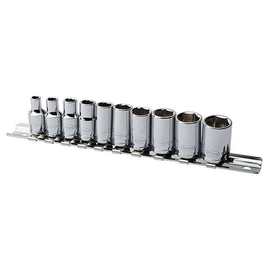 Eastwood 32165 10 Piece 1/4" Drive Metric Shallow Socket Set