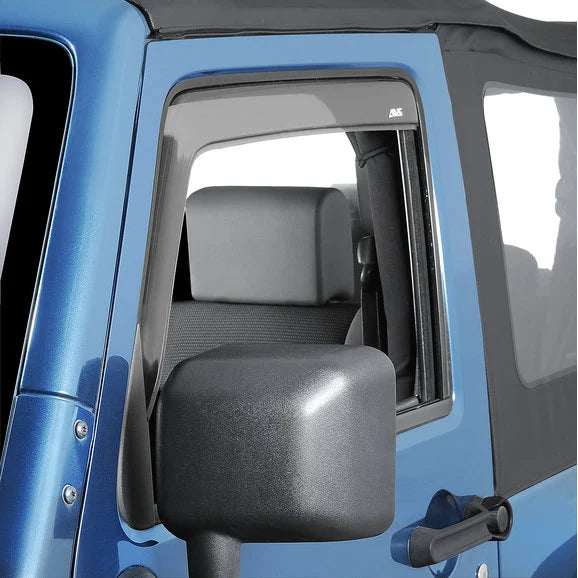 AVS 192328 In-Channel Ventvisor in Smoke for 07-18 Jeep Wrangler JK 2 Door with Full-Framed Doors