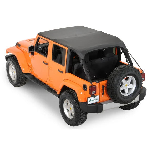 Load image into Gallery viewer, Rampage Products 109835 Sailcloth Trail Top Soft Top with Tinted Windows in Black Diamond for 07-18 Jeep Wrangler Unlimited JK 4 Door
