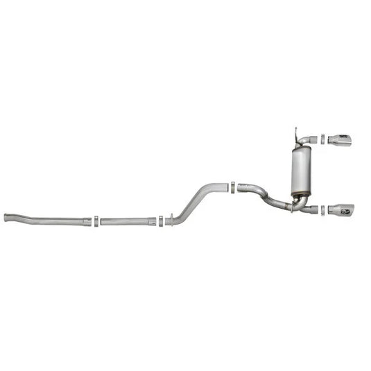 aFe Power Rebel Series 2.5" 409 Stainless Dual Outlet Cat-Back Exhaust System for 18-24 Jeep Wrangler JL with 3.6L