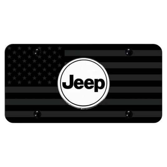 Automotive Gold Laser Etched Jeep Word License Plate