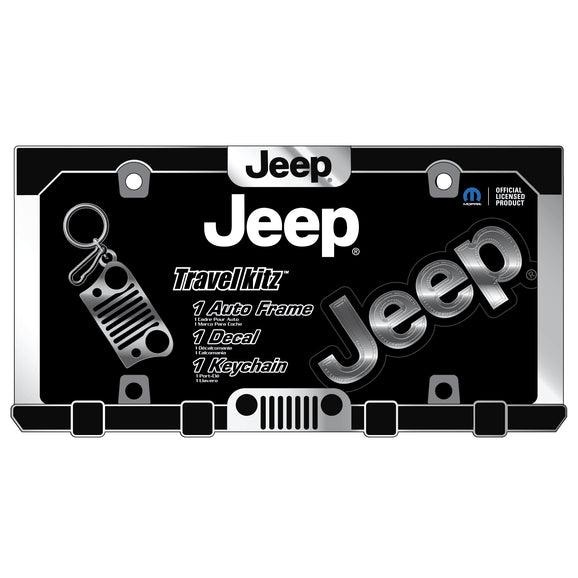 Chroma Graphics 58001 Jeep Travel Kit with License Plate Frame, Key Chain, & Logo Decal