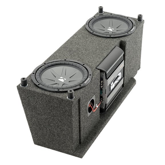 Load image into Gallery viewer, Quadratec Custom Rear Dual Subwoofer Kit with 10&quot; Kicker CompVR Subwoofers for 87-06 Jeep Wrangler YJ &amp; TJ
