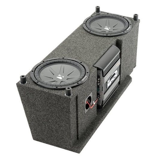 Quadratec Custom Rear Dual Subwoofer Kit with 10" Kicker CompVR Subwoofers for 87-06 Jeep Wrangler YJ & TJ