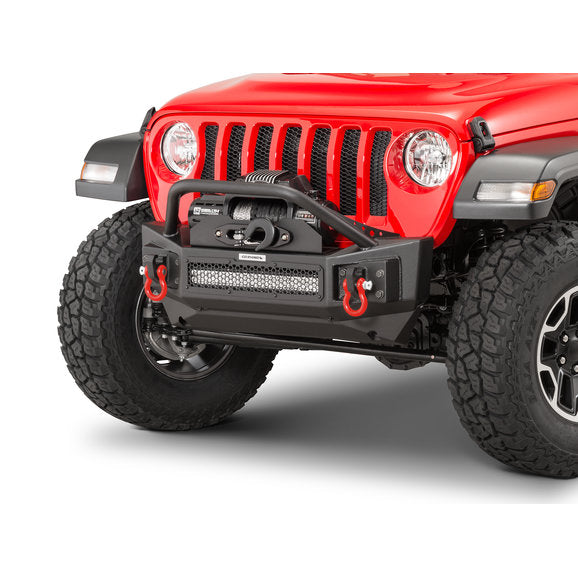 Load image into Gallery viewer, Go Rhino 331101T Rockline Front Bumper with Overrider Grille Guard for 07-23 Jeep Wrangler JL, JK &amp; Gladiator JT
