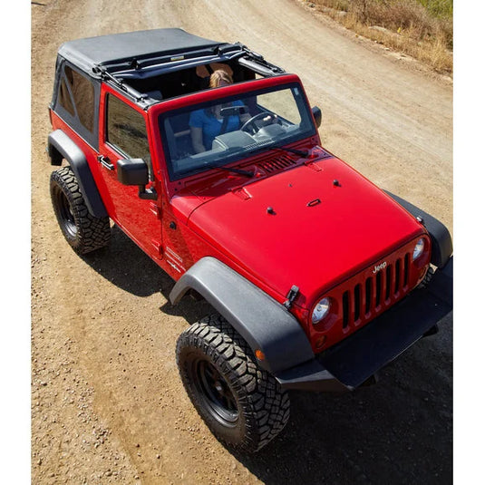 Bestop Supertop NX Soft Top with 2 Piece Soft Doors and Tinted Windows In Black Diamond for 07-18 Jeep Wrangler JK 2 Door