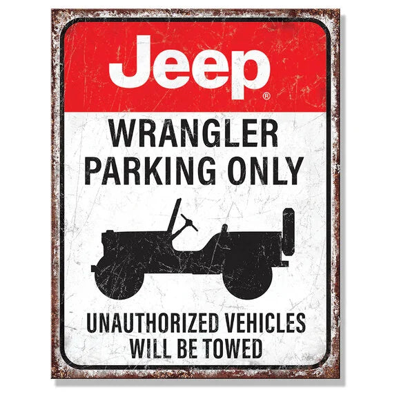 Jeep Merchandise Jeep Wrangler Parking Only Metal Sign- 12.5