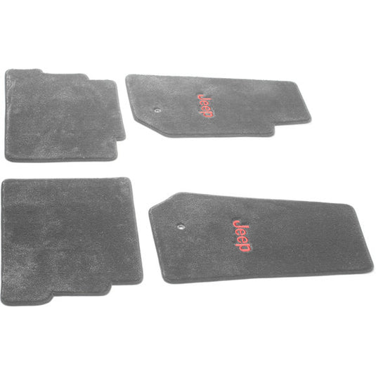 Lloyd Mats Custom Front & Rear Floor Mat Combo with Jeep Logo Embroidery for 07-10 Jeep Wrangler Unlimited JK 4 Door