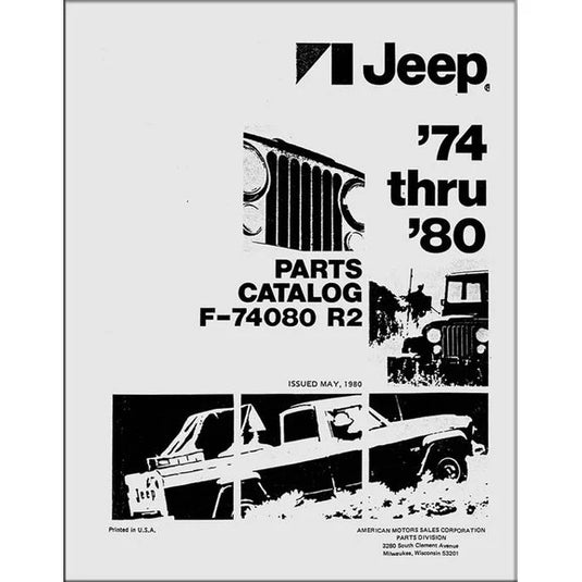 Bishko Automotive Literature Factory Authorized Parts Catalog for 74-96 Jeep Vehicles