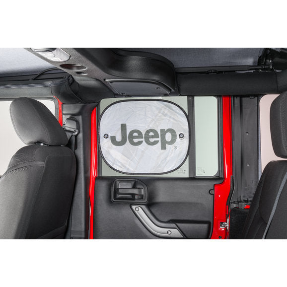 Load image into Gallery viewer, Plasticolor 003788R01 Jeep Logo 2 Piece Side Window Auto Mesh Shade
