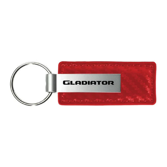 Automotive Gold Carbon Fiber Leather Gladiator Keychain