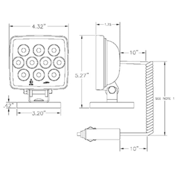 Load image into Gallery viewer, Wesbar 54209-018 Rectangular LED Worklight with 19&quot; Coiled Cord &amp; Magnetic Base
