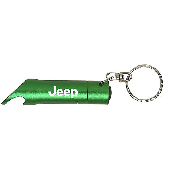 Load image into Gallery viewer, Automotive Gold Jeep Logo LED Flashlight-Bottle Opener Keychain
