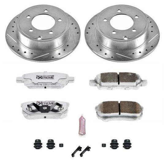 Power Stop K3033-26 Rear Z26 Street Warrior Performance Brake Kit for 07-17 Jeep Compass & Patriot MK