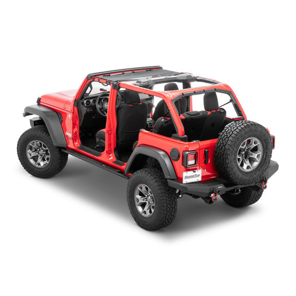 MasterTop Mesh Bimini Top with Integrated Grab Handles for 18-23 Jeep Wrangler JL & Gladiator JT