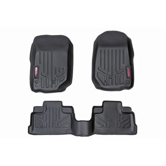 Load image into Gallery viewer, Rough Country M-60112 Front &amp; Rear Heavy Duty Fitted Floor Mats for 18-24 Jeep Wrangler JL Unlimited
