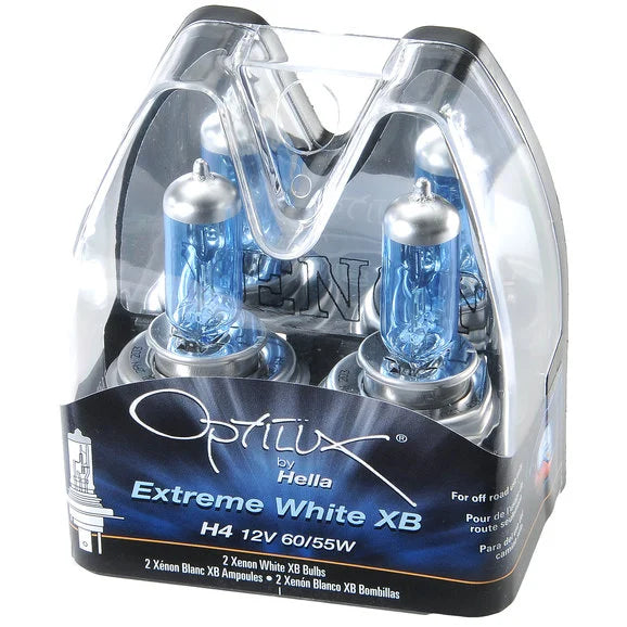 Hella H71071352 Optilux by Extreme White H4/9003 12V 60/55W XB Bulb Twin Pack