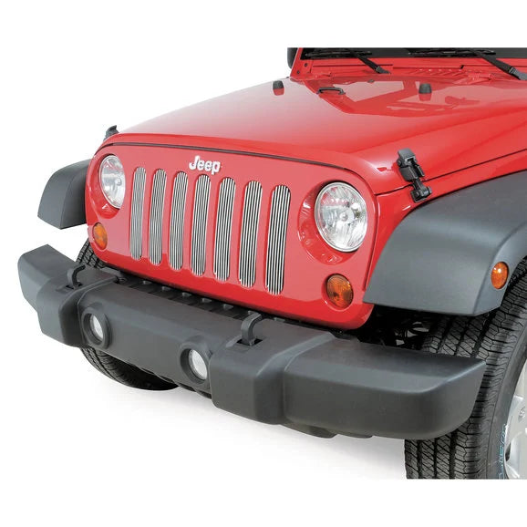 Load image into Gallery viewer, DV8 Offroad Hood Hold Downs &amp; Billet Aluminum Grille Inserts for 07-18 Jeep Wrangler JK
