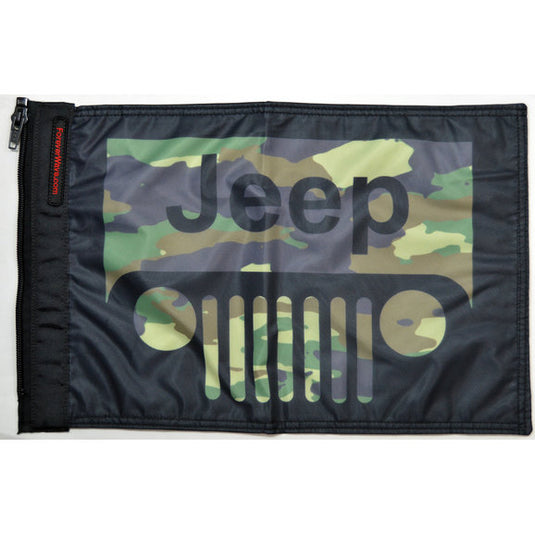 Forever Wave 12" x 18" Colored Jeep Grille Logo Flags