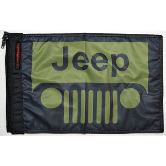 Forever Wave 12" x 18" Colored Jeep Grille Logo Flags