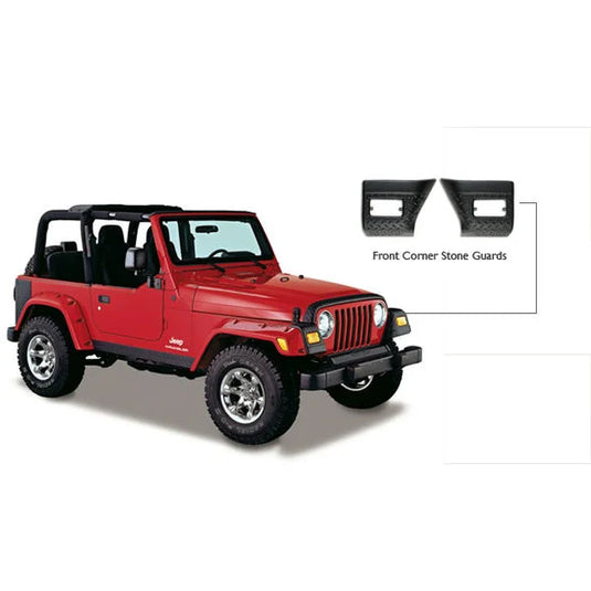 Bushwacker 14007 TrailArmor Front Corner Stone Guards for 97-06 Jeep Wrangler TJ & Unlimited