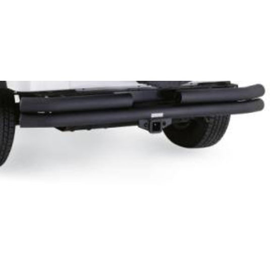 Rampage Products 7648 Rear Double Tube Bumper with Receiver Hitch in Black for 87-06 Jeep Wrangler YJ, TJ & Unlimited