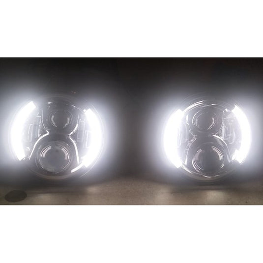 Quake LED Tempest Half Halo 7" LED Headlight Kit for Jeep Wrangler JK, TJ & CJ