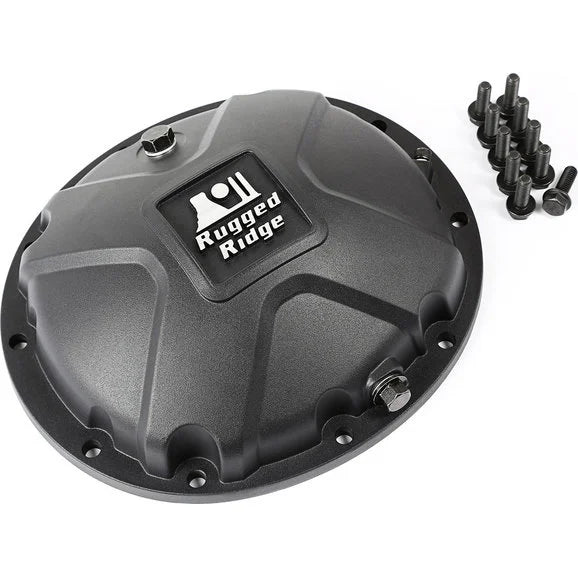 Load image into Gallery viewer, Rugged Ridge 16595.14 Boulder Aluminum Differential Cover in Black for Dana 35 Axle Assemblies
