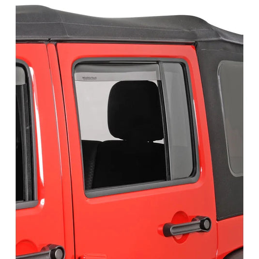 WeatherTech 71443 Rear Side Window Deflectors in Light Smoke for 07-12 Jeep Wrangler Unlimited JK