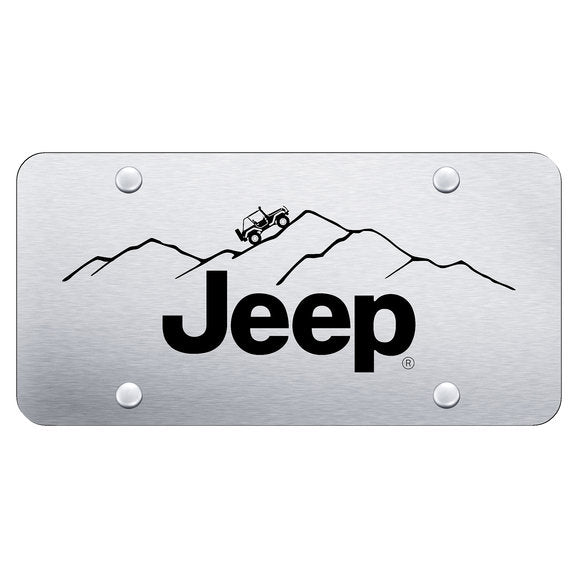 Load image into Gallery viewer, Automotive Gold Laser Etched Jeep Mountain License Plate
