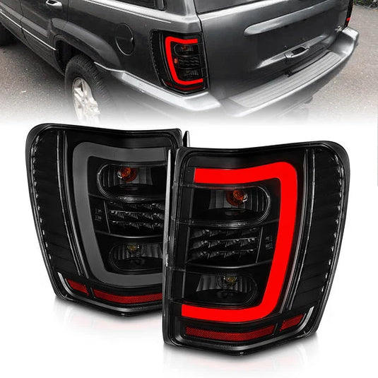 Anzo USA LED Tail Lights with C Light Bar for 99-04 Jeep Grand Cherokee WJ