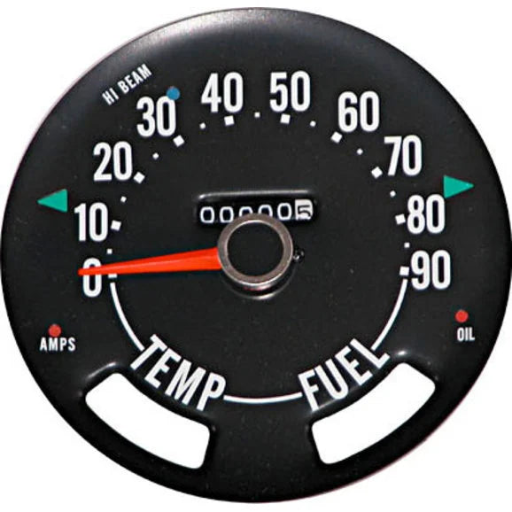 OMIX 17207.01 Speedometer Gauge (0-90 MPH) for 55-79 Jeep CJ-3B, CJ-5 & CJ-6