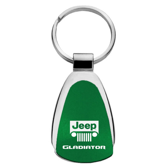 Load image into Gallery viewer, Automotive Gold Teardrop Jeep Logo Gladiator Keychain
