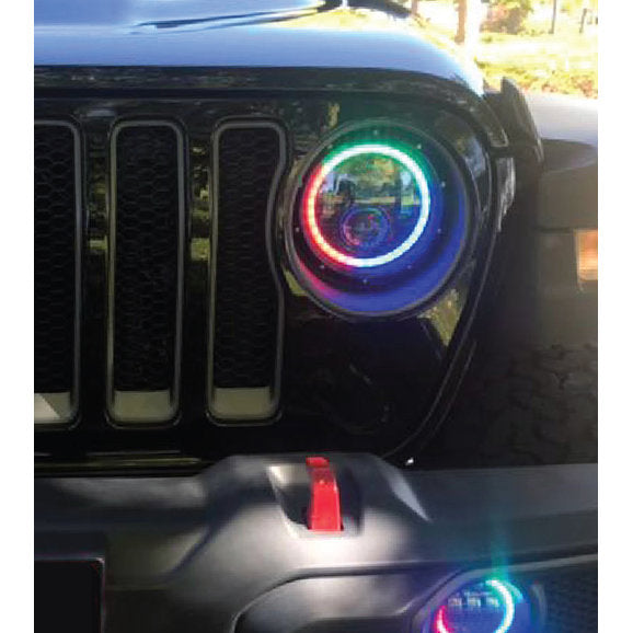 Load image into Gallery viewer, Quake LED QTE914 RGB Halo 9&quot; LED Headlight Kit for 18-24 Jeep Wrangler JL &amp; Gladiator JT
