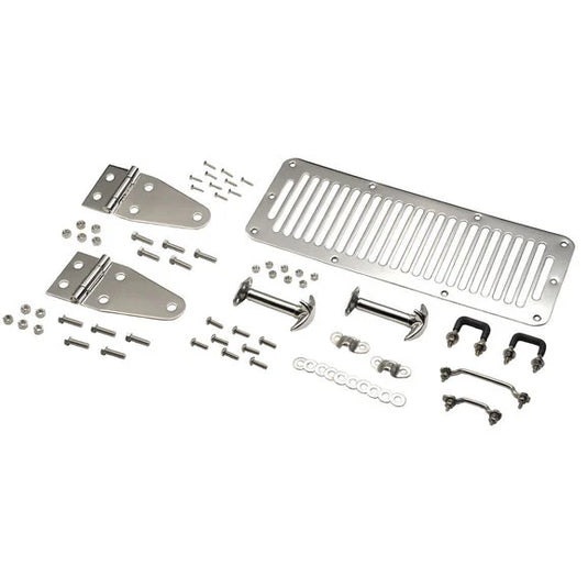 Kentrol Stainless Steel Hood Set for 78-95 Jeep CJ & Wrangler YJ