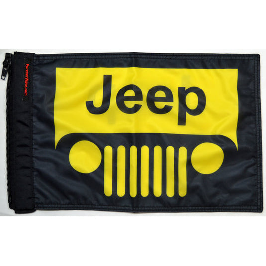 Forever Wave 12" x 18" Colored Jeep Grille Logo Flags