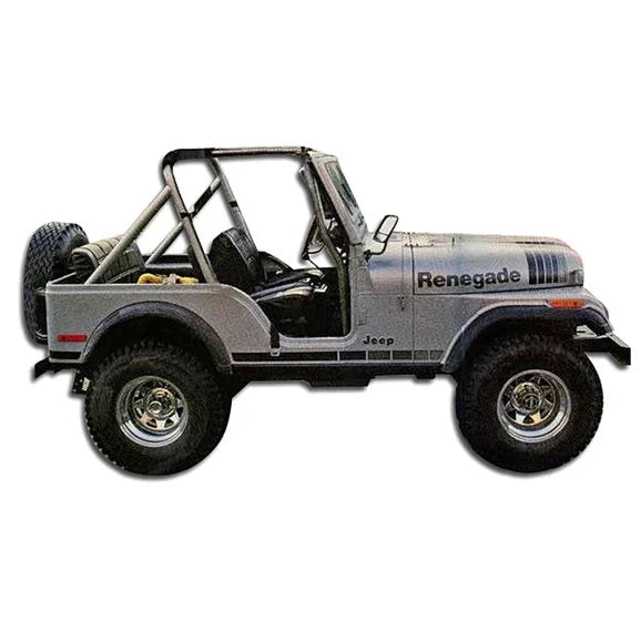 Load image into Gallery viewer, Phoenix Graphix Renegade Vinyl Hood Graphics Kit for 79-80 Jeep CJ5 &amp; CJ7
