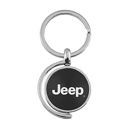 Automotive Gold Spinner Jeep Logo Keychain